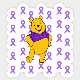 Bear with IBD Awareness shirt and ribbons Sticker